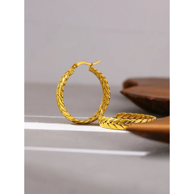 Woven Chain Hoop Earrings