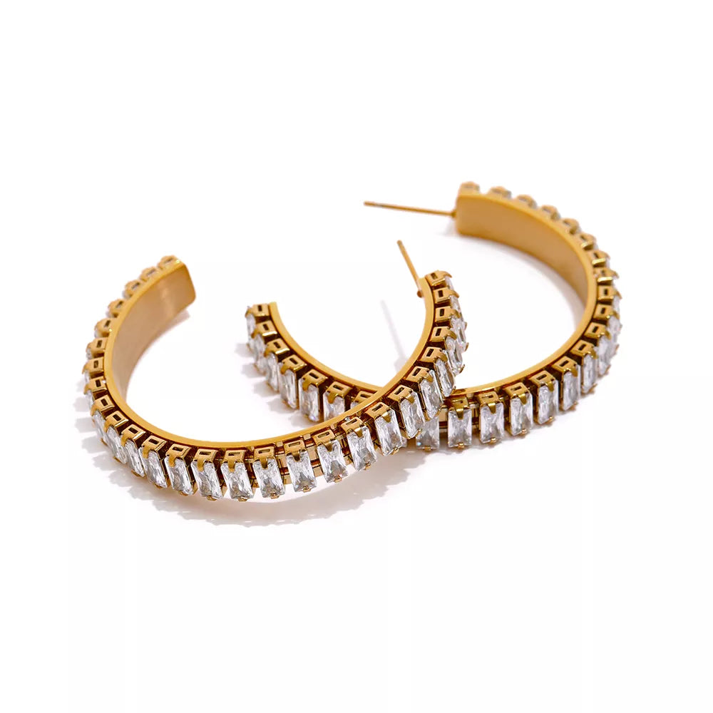 CZ Large Hoop Earrings