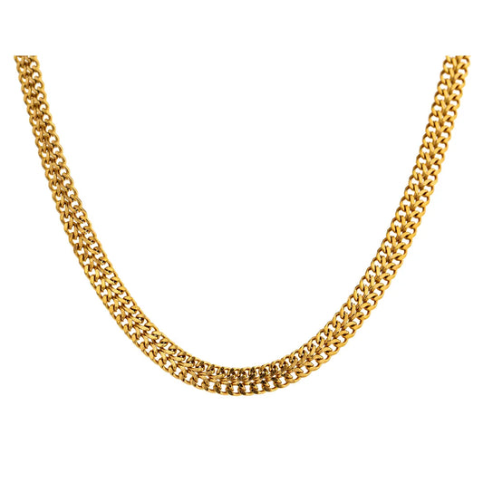 Double Layer Flat Chain Necklace