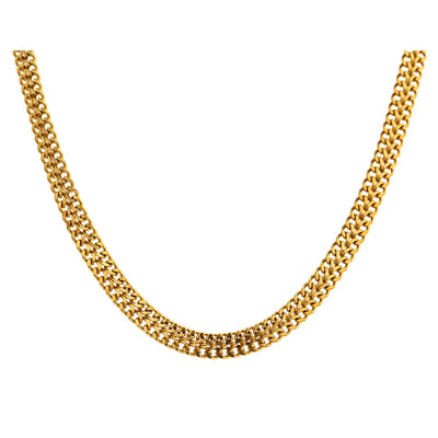 Double Layer Flat Chain Necklace