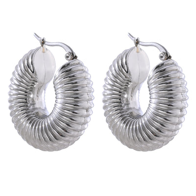 Thick Ribbed Stainless Steel Hoops