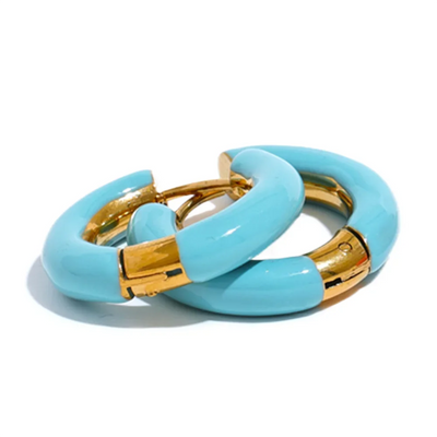 Enamel Hoop Earrings