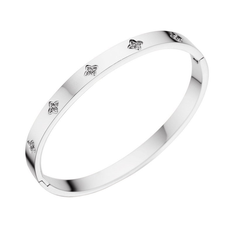 CZ Stainless Steel Stack Bangles