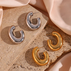 Oval Thick Stainless Steel Hoops