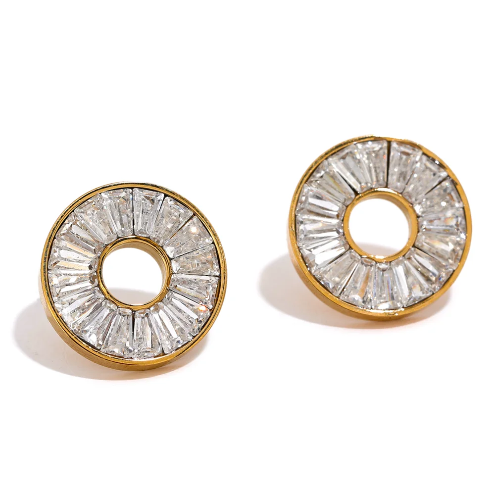 CZ Donut Earrings