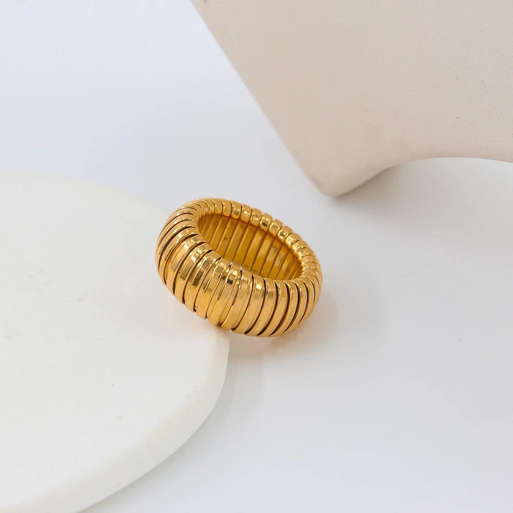 Wide Domed Omega Ring