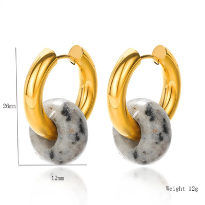 Donut Stone Hoop Earrings