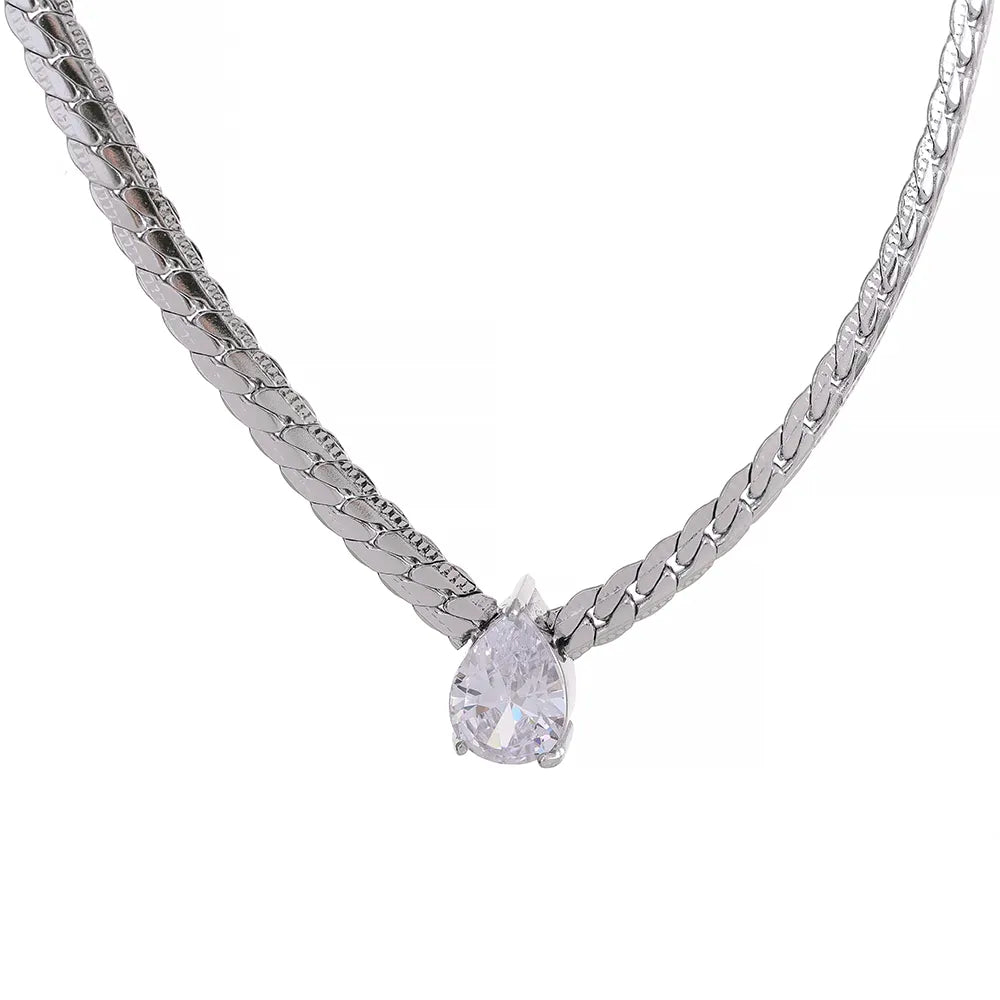 CZ Pear Necklace