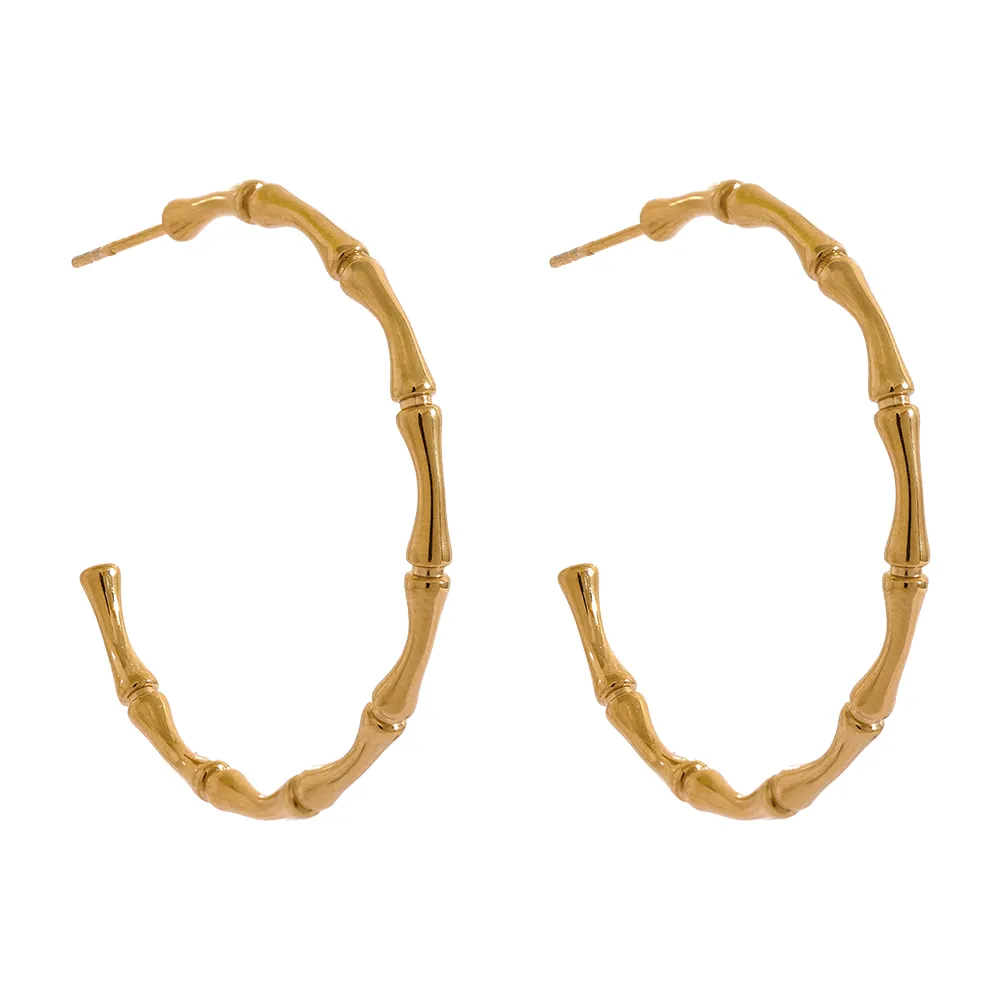 Bamboo Hoop Earrings