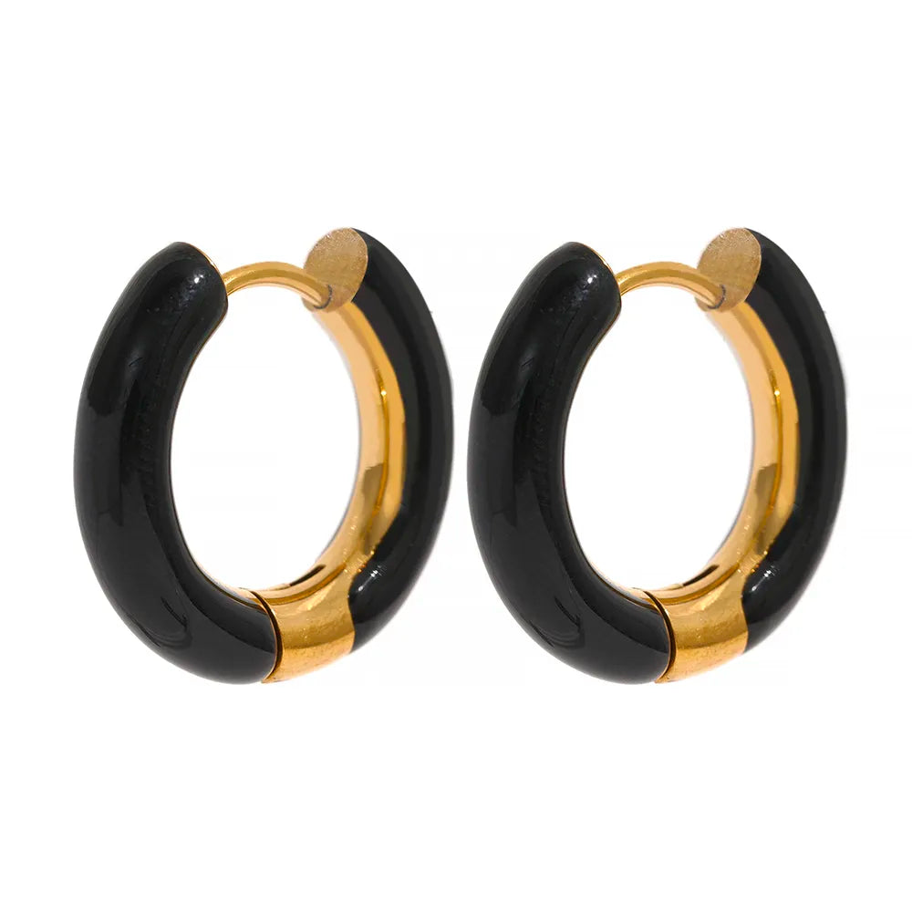 Enamel Hoop Earrings