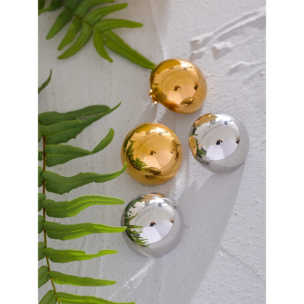 Half Round Stud Earrings