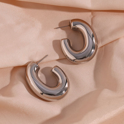 Oval Thick Stainless Steel Hoops