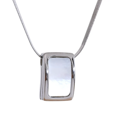 Pearl Rectangle Necklace`