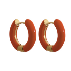 Enamel Hoop Earrings