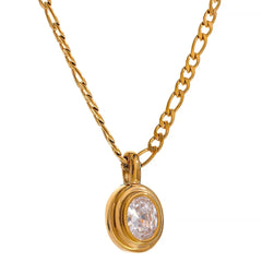 Oval CZ Pendant Necklace