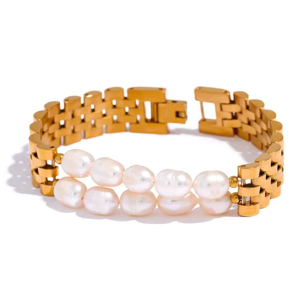 Pearl Watch Link Bracelet