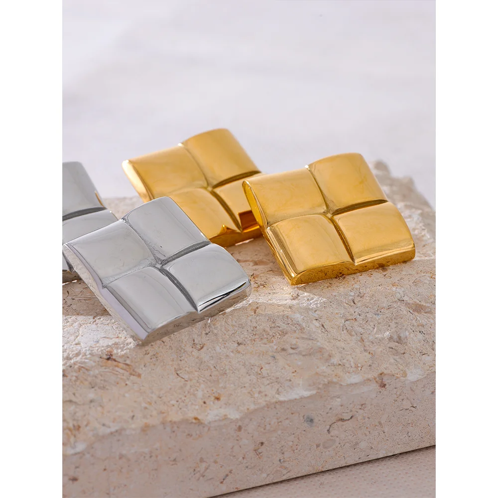 Square Statement Stud Earrings