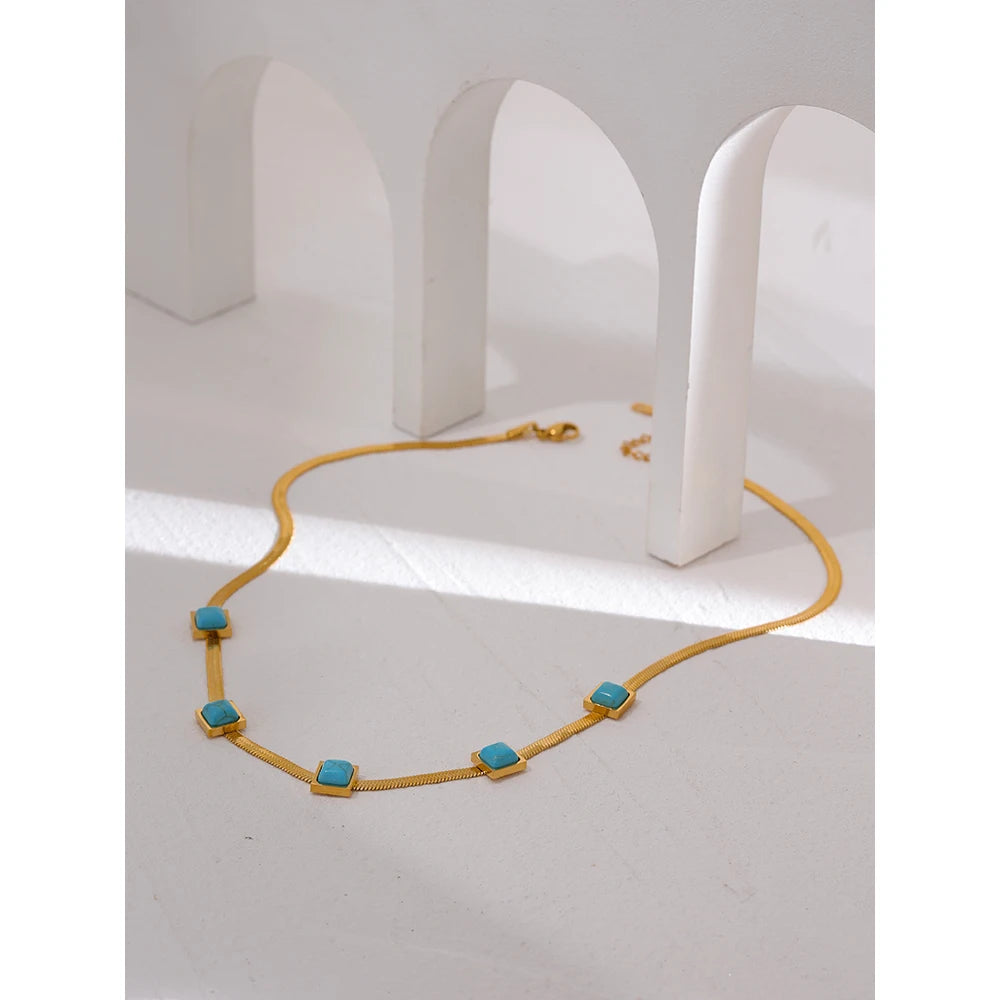 Turquoise Snake Chain Necklace