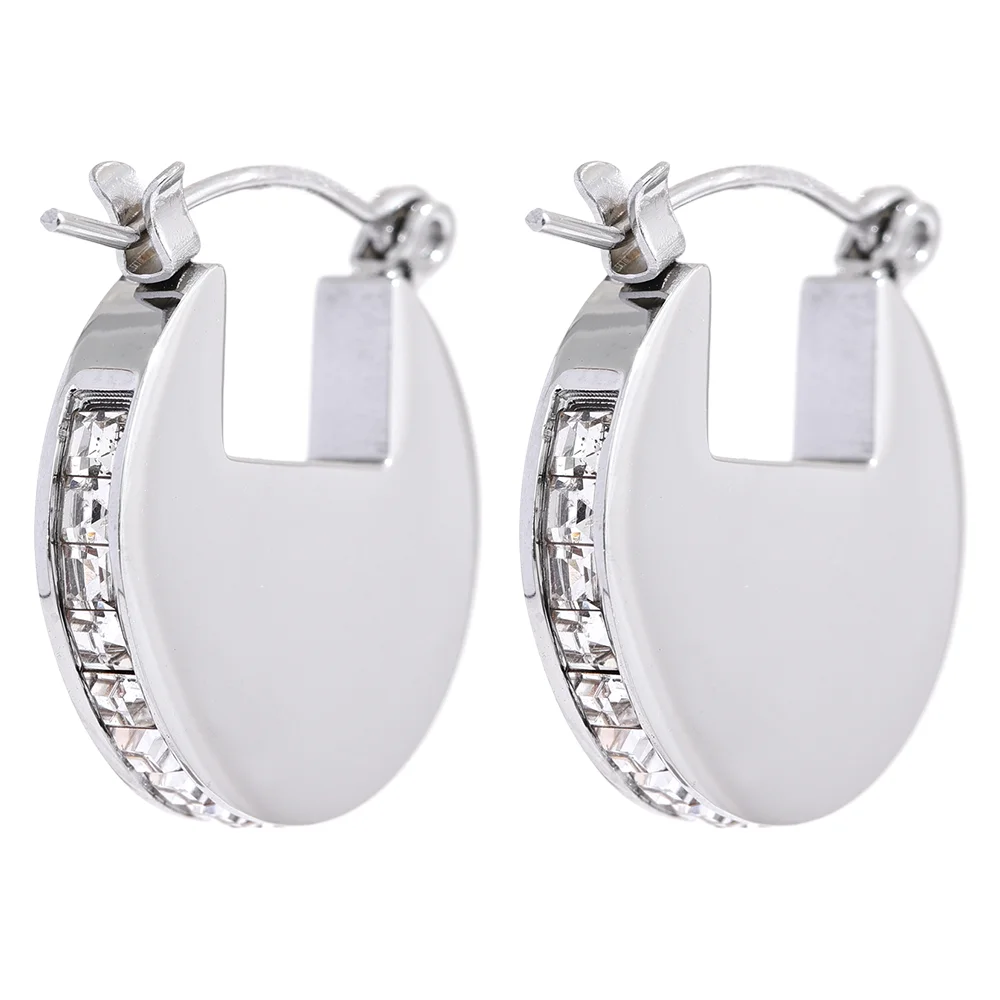 Round CZ Hoop Earrings