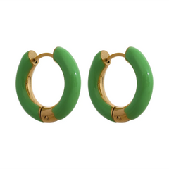 Enamel Hoop Earrings