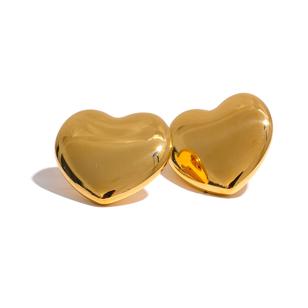 25mm Big Heart Stud Earrings