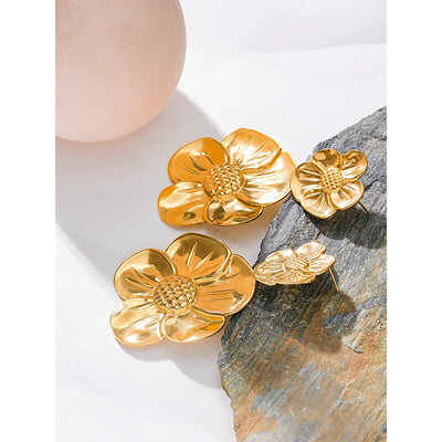 Big Flower Drop Earrings