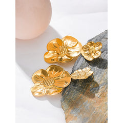 Big Flower Drop Earrings