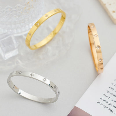 CZ Stainless Steel Stack Bangles