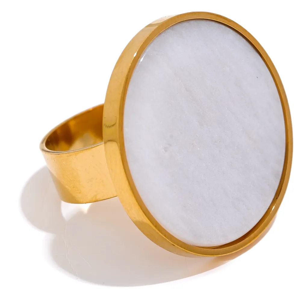 Round Natural Stone Ring