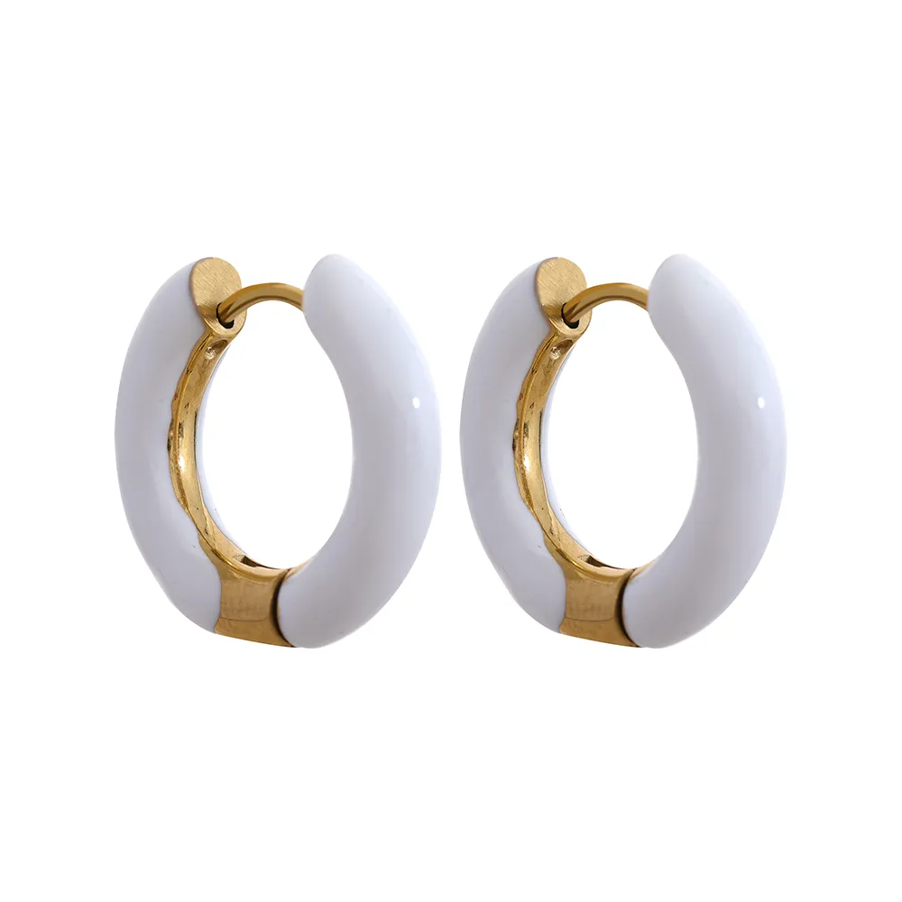 Enamel Hoop Earrings