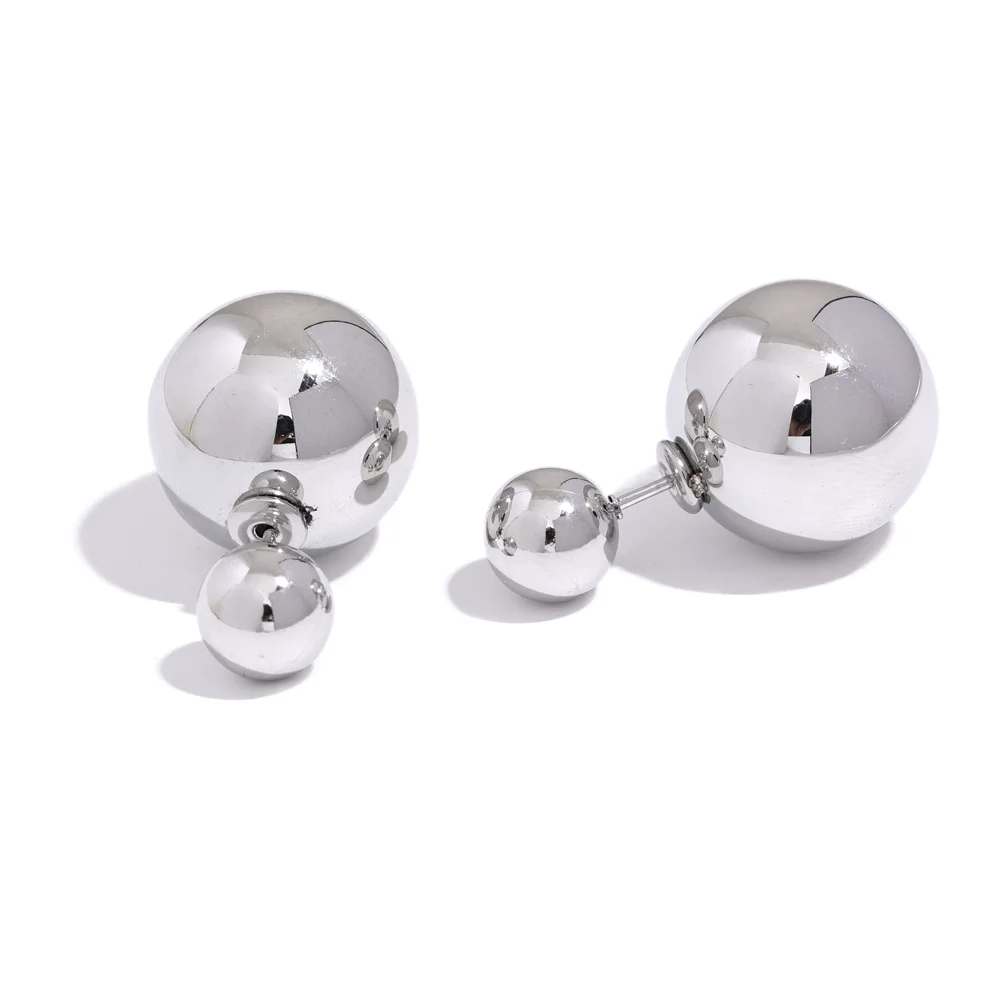 Double Bead Stud Earrings