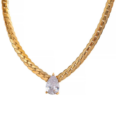 CZ Pear Necklace