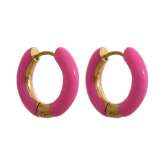 Enamel Hoop Earrings