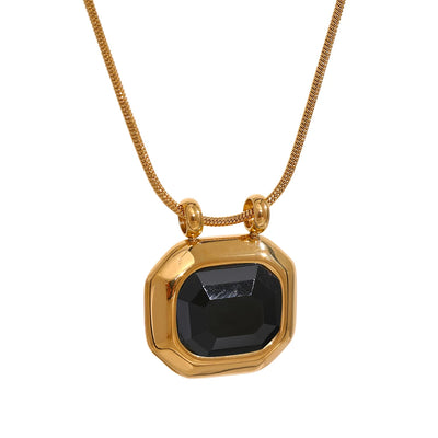 CZ Square Pendant Necklace