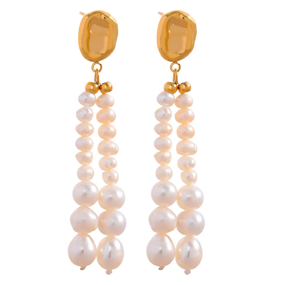 Freshwater Pearls Tassel Dangle Earrings