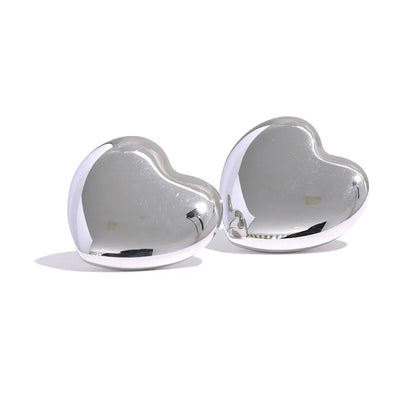 25mm Big Heart Stud Earrings