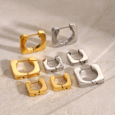 Square Huggie Earrings