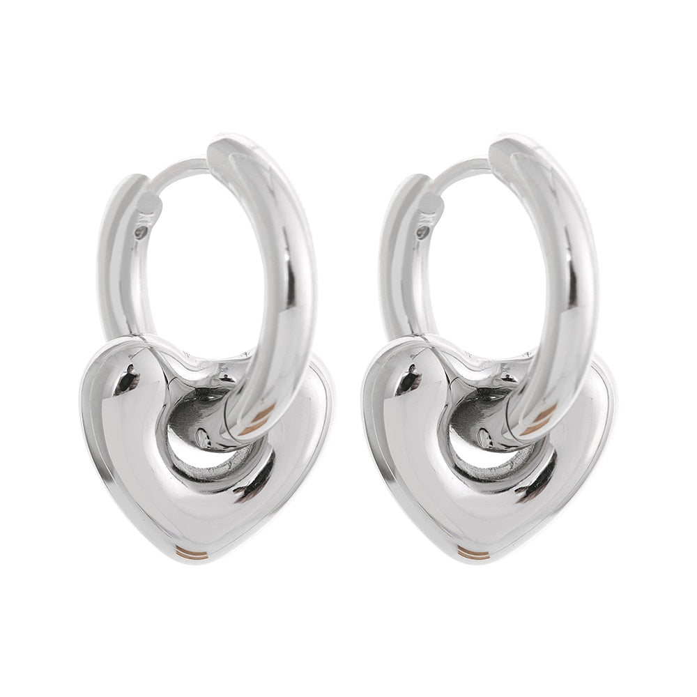 Charm Stainless Steel Huggie Earrings