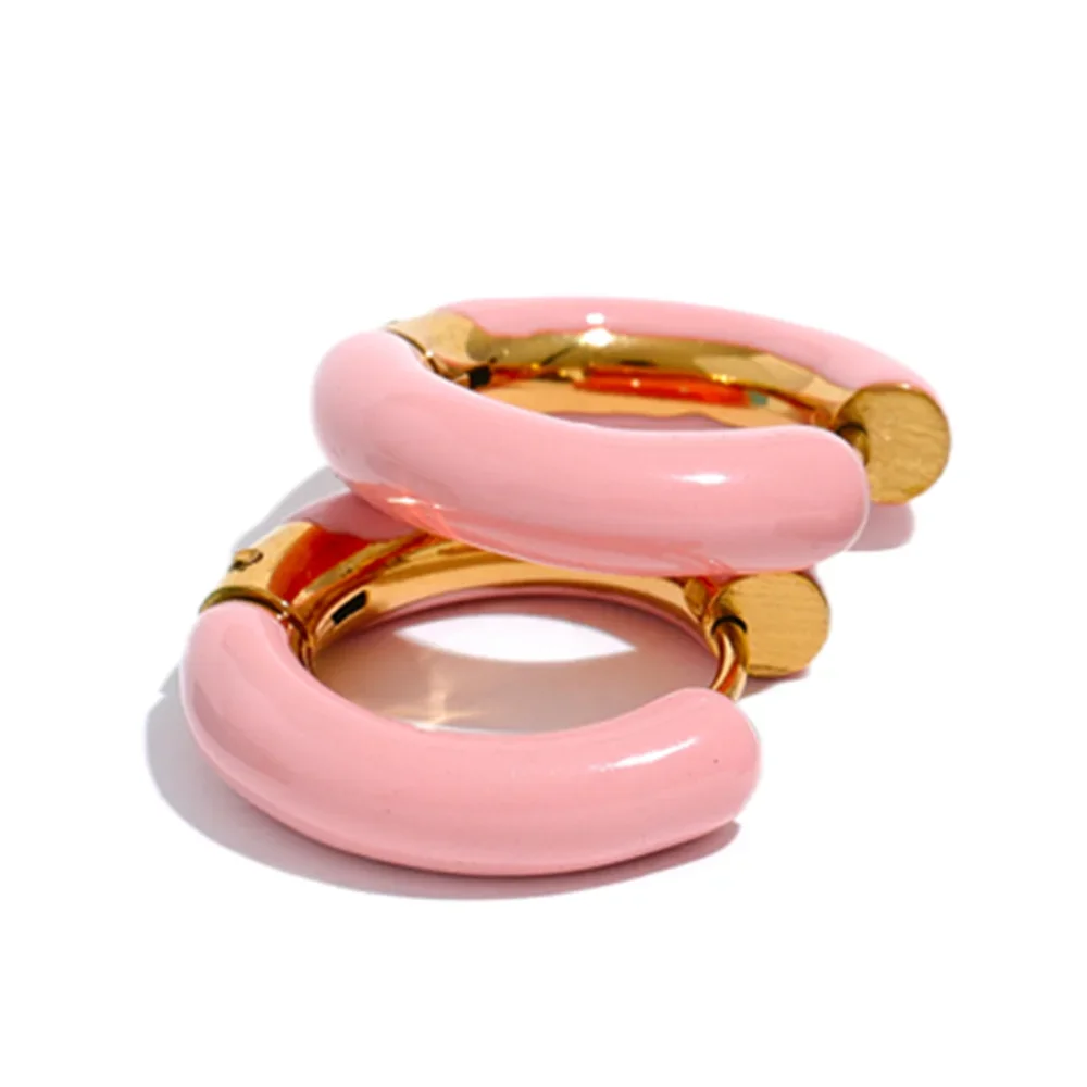 Enamel Hoop Earrings