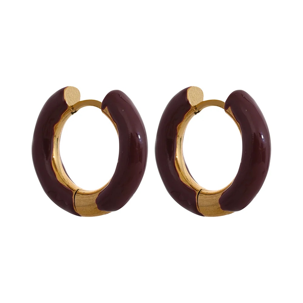 Enamel Hoop Earrings