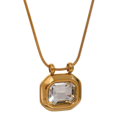 CZ Square Pendant Necklace