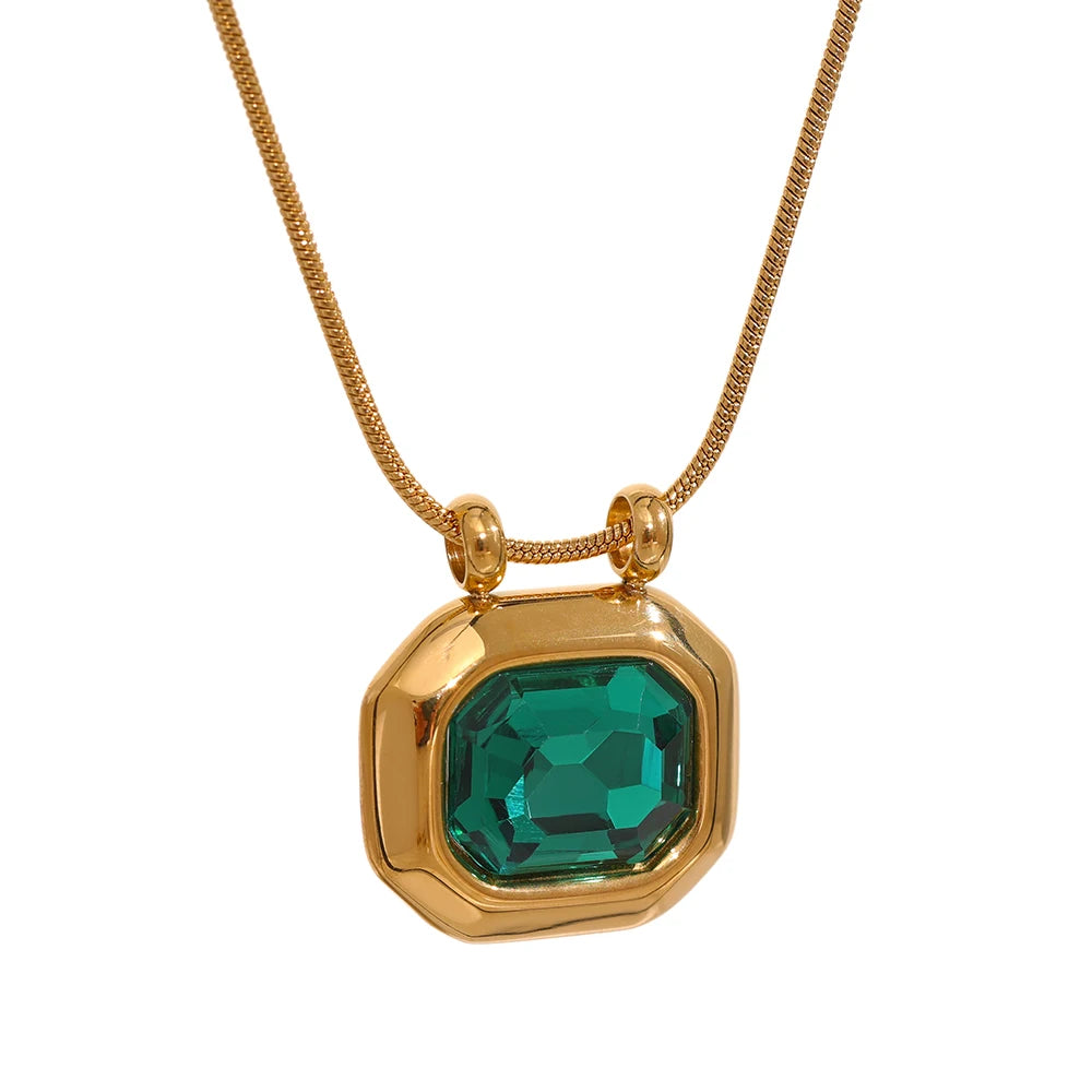 CZ Square Pendant Necklace